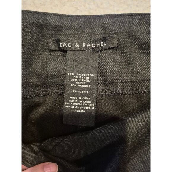 Zac &‎ Rachel Women's Plaid Pull-On Cropped Trouser Size L Dark Gray - Picture 3 of 7